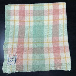 Vintage Ayers Rainbow Check Thermal Wool Blanket 57X82 In